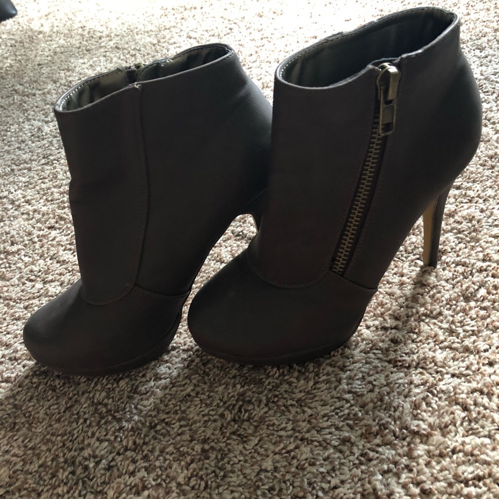Dark Brown High Heeled Booties